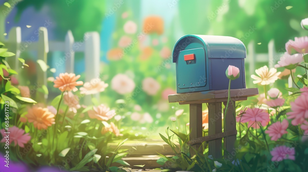 Wall mural Colorful Cartoon Mailbox