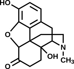 Oxymorphone structural formula, vector illustration