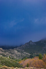 mountain, landscape, scenic, scenery, travel, tourism, touristic, cloudy, cloud, cloudscape, overcast, sky, heaven, heavenly, peak, nature, outdoor, rock, view, blue, hiking, hill, foggy, misty, fog, 