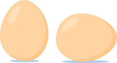 Two vector realistic pink eggs. Isolated eggs on white background. - obrazy, fototapety, plakaty