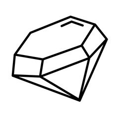 Diamond icon, linear style on white background. Suitable for gemstone symbols, logo illustration.