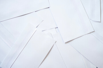 stack of Blank White Envelope Mockup with Invitation Cards