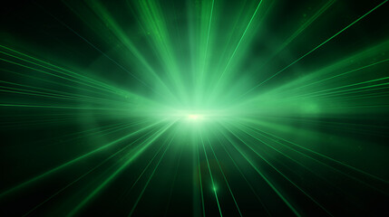 Fototapeta na wymiar green light rays background 