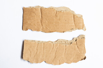 Kraft cardboard goffered. Cardboard ripped edge.
