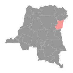 North Kivu province map, administrative division of Democratic Republic of the Congo. Vector illustration.