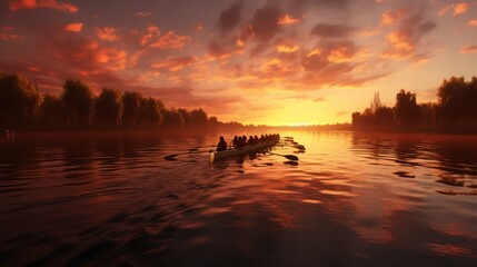 Rowing Sports In the Sunset