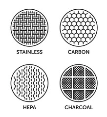 Air filters - Stainless, Carbon, HEPA, Charcoal