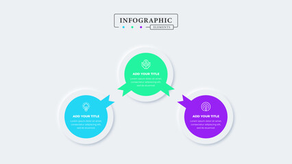 Business infographic template with 3 steps or options