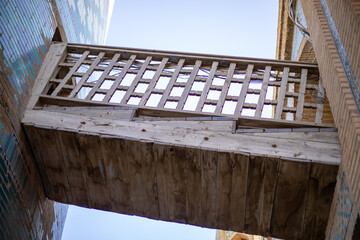 beautiful path between two historical building, Khiva, the Khoresm agricultural oasis, Citadel.