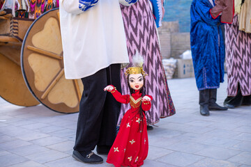 toy puppet show in a historical place, Khiva, the Khoresm agricultural oasis, Citadel.