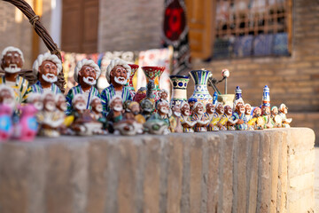 a beautiful small homemade toys in the streets of historical place, Khiva, the Khoresm agricultural oasis, Citadel.