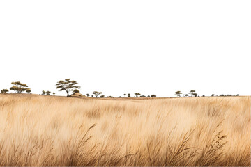  Savanna grass field row. Generative AI. - obrazy, fototapety, plakaty