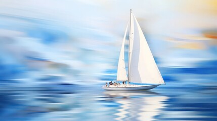 Fototapeta premium Yacht in Bokeh Effect