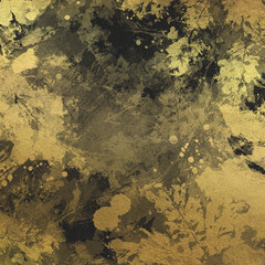 Artistic black and gold background. Drawn backdrop leather texture universal