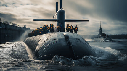 Submarinos en alta mar