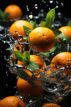 orange in water splash photo
