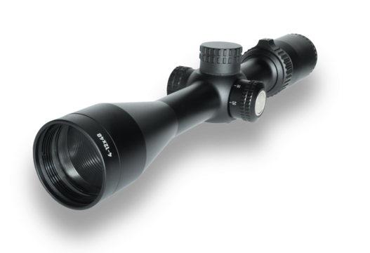 Drop shadow below a high powered rifle optic