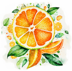 Pomarańcze ilustracja - obrazy, fototapety, plakaty