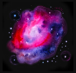 Kolorowa galaktyka kosmos - obrazy, fototapety, plakaty