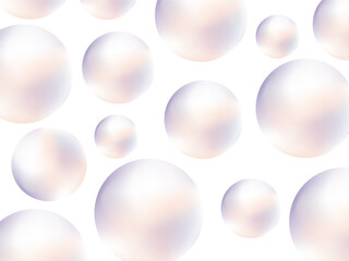 Abstract pearl background with 3d spheres. Vector illustration of balls. Holographic fluid circles in pastel colors. Gradient background with organic pink shapes. Futuristic gradient bubble pattern.