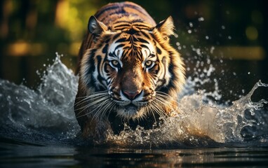 Fototapeta na wymiar Spectacular Tiger in Water