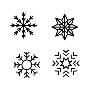 snowflakes icon - vector winter set