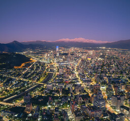 Fototapeta na wymiar Aerial View of Santiago de Chile