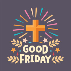 Good Friday Designs Religious, Christian Faith Banner for Church Events  Festive Celebrations Editable, Curved Cursive Art