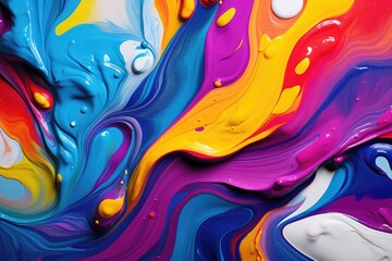 Colorful paint splashes on white background. Abstract colorful background, Abstract colorful background, Liquid paint, AI Generated