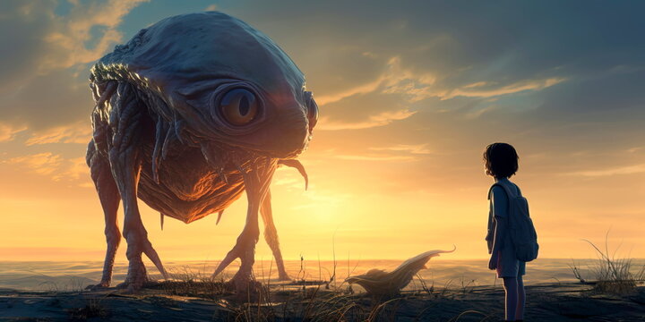 communication between a person and an alien animal with an appearance and behavior that differs from earthly ones. Generative AI