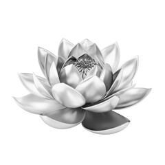 Silver lotus flower isolated