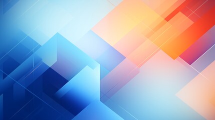 Obraz premium Minimalistic colorful orange, blue and white geometrical business flat 2D background
