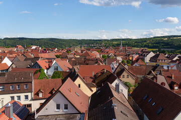 Fototapeta na wymiar Historisches Altstadt der Weinstadt Hammelburg, Landkreis Bad Kissingen, Unterfranken, Franken, Bayern, Deutschland