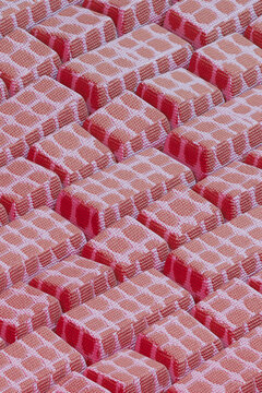 3D render of pink cloth tiles