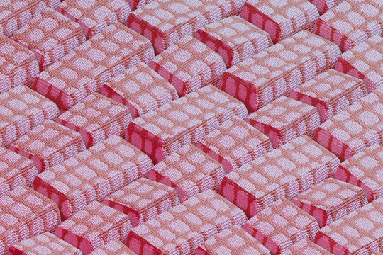 3D render of pink cloth tiles