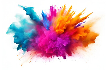 Fototapeta na wymiar abstract color powder explosion on white background. Generated AI