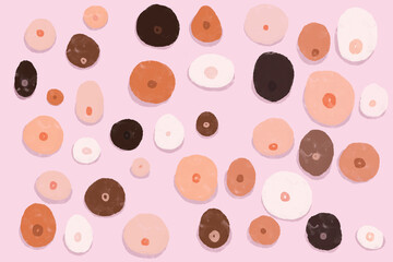 Variety of breasts patterns over pink background