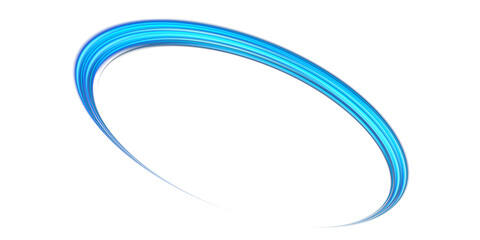 Blue light lines of speed movement. Light everyday glowing effect. Semicircular wave. Light trail curve swirl. Neon lines of speed and fast wind. Optical fiber incandescent. Blue glowing shiny lines. 