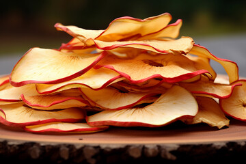 Dried apples. Apple chips.