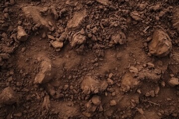A close up of wet dirt dry mud ground texture, generated by AI.