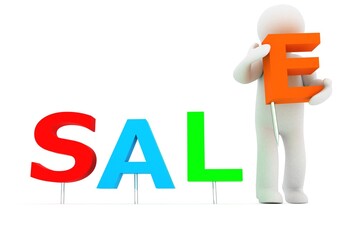 3d people. SALE.3d Render Illustration.