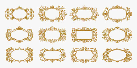 Classic Ornamental Label Frames. Vintage Decorative Borders Collection