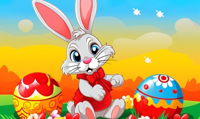 cartoon bunny east coloring art background