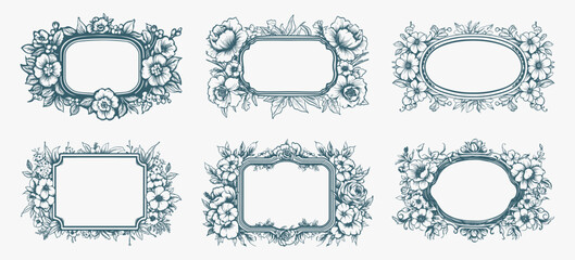 Vintage Ornamental Label Frames Collection. Classic Decorative Borders and Retro Badge Elements