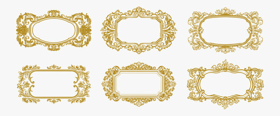 Vintage Ornamental Label Frames Collection. Classic Decorative Borders and Retro Badge Elements