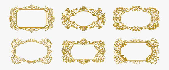 Vintage Ornamental Label Designs. Rustic Wedding Frames Collection
