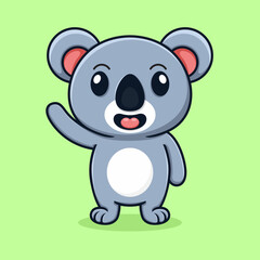 Obraz na płótnie Canvas cute koala cartoon, saying hello.