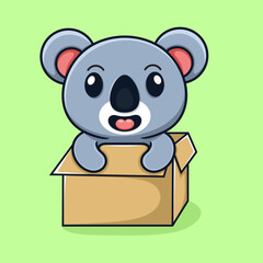 Cute koala cartoon, out of cardboard.