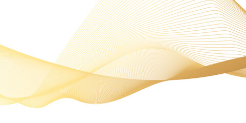 Abstract wavy lines flowing curve golden gradient color on transparent background. Abstract white background colorful lines. modern wavy stripes on white background isolated.