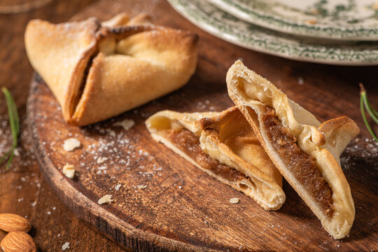 Traditional portuguese conventual sweet called Pitos de Santa Luzia from Vila Real, Portugal.